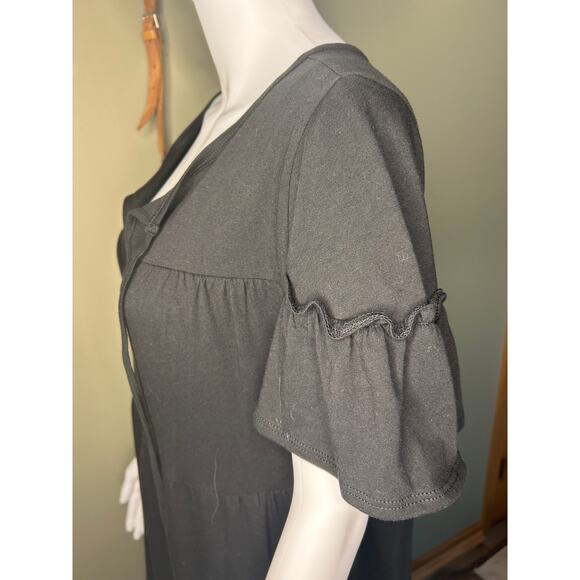 J. Crew Black Dress Short Tiered Flutter Sleeve Casual Knit NWT Size Small - Picture 7 of 10